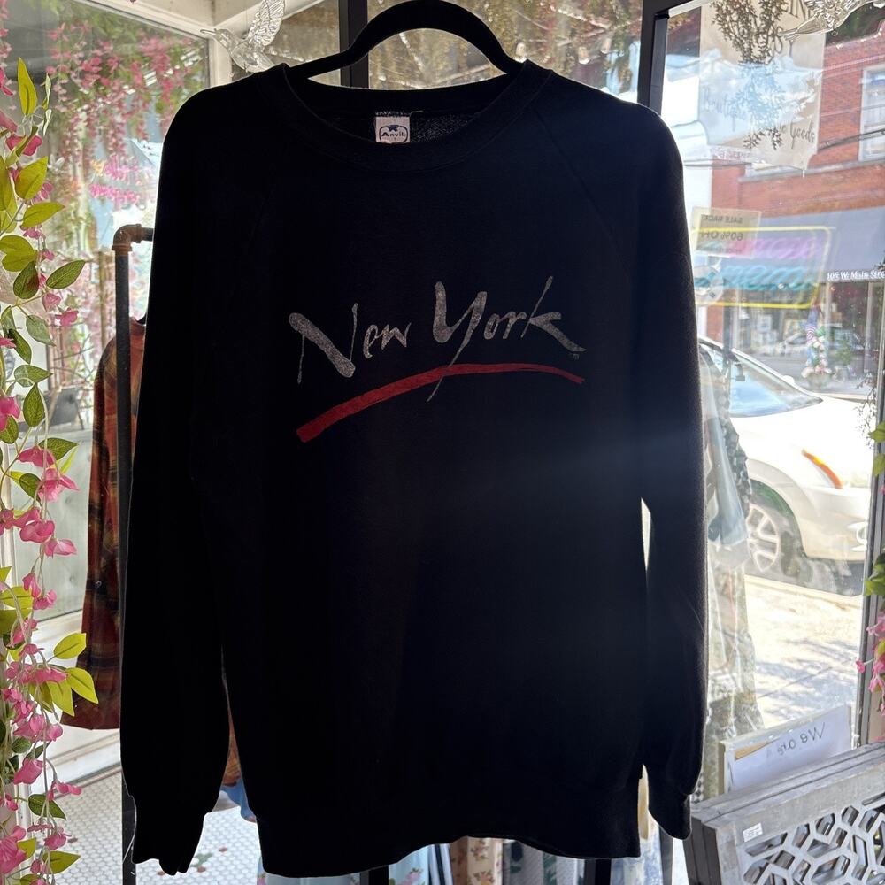 Vintage Anvil Black New York Sweatshirt Size XL